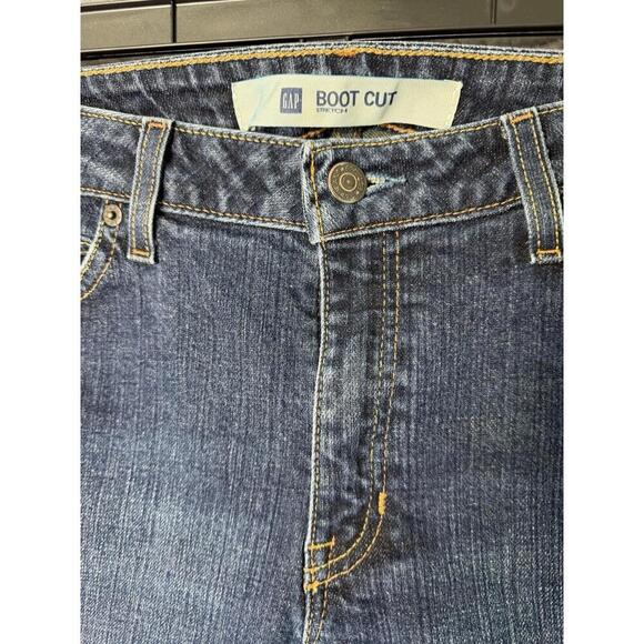 Gap Bootcut Jeans Womens Size 10 Long Blue Cotton Blend Distressed Mid Rise - Picture 3 of 9